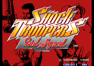 Shock Troopers 2nd Squad title screen for Neo Geo